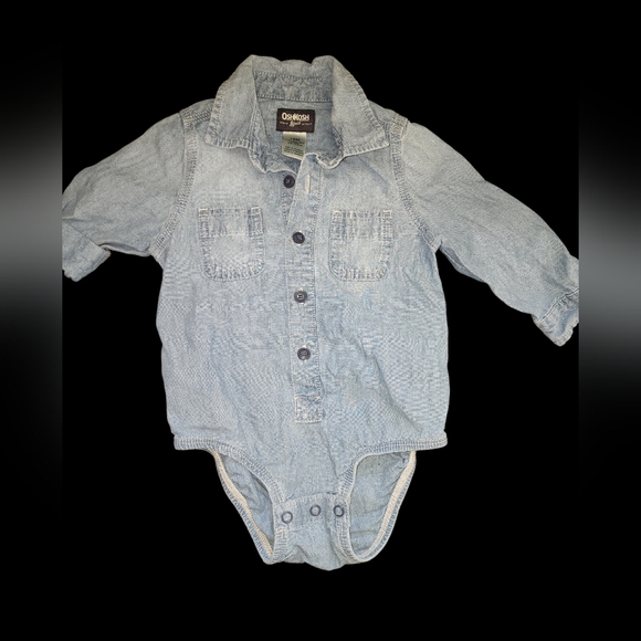OshKosh B'gosh Other - OshKosh B'gosh Light Blue Denim Bodysuit 18 Months